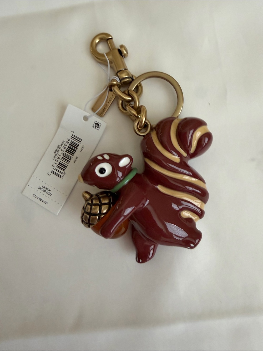Coach Squirrel Keychain Charm NWT HTF - Picture 3 of 7